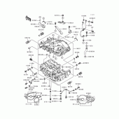 Схема узла: Картер двигателя (1/2) для Kawasaki EN500 Vulcan 500 LTD