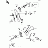 Схема узла: Распредвал & Цепь ГРМ & Натяжитель для Kawasaki VN1500 VN-15 SE