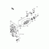 Схема узла: Gear Change Drum/Shift Fork(s) для Kawasaki KLX140 KLX140L