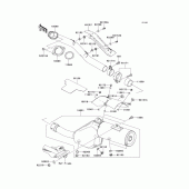 Схема вузла: Вихлопна система (E8F/E9F) для Kawasaki KL650 KLR650