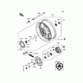 Схема вузла: Ступиця заднього колеса для Kawasaki KLZ1000 Versys 1000 LT