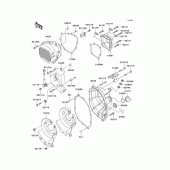 Схема узла: Крышка двигателя для Kawasaki ZX600 Ninja ZX-6