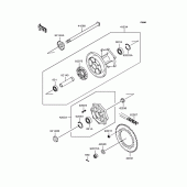 Схема вузла: Заднє колесо & Привідний ланцюг для Kawasaki BJ250 Estrella RS