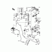 Схема вузла: Задній гальмівний циліндр Kawasaki ER300 Z300 ABS