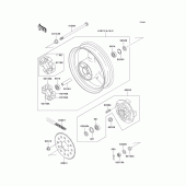 Схема узла: Заднее колесо & Приводная цепь для Kawasaki ZX750 Ninja ZX-7