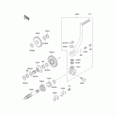 Схема узла: Kickstarter mechanism для Kawasaki KL250 KLR250
