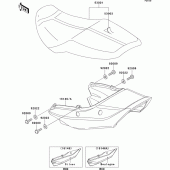 Схема узла: Сиденье для Kawasaki ZR1100 ZRX1100-II