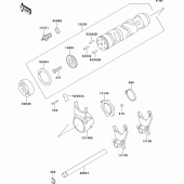 Схема вузла: Gear change drum/shift fork(s) для Kawasaki ZR750 Zephyr