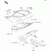 Схема вузла: Задні бічні обтічники & Захист ланцюга для Kawasaki ZX600 Ninja ZX-6RR