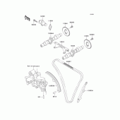 Схема узла: Распредвал & Цепь ГРМ & Натяжитель для Kawasaki KLE500