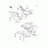 Схема вузла: Задні бічні обтічники & Захист ланцюга для Kawasaki ZR250 Balius-II