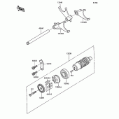 Схема вузла: Change drum/shift fork для Kawasaki ZX1100 Ninja ZX-11
