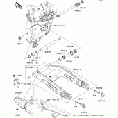 Схема вузла: Задній важіль (маятник) для Kawasaki ZR1000 Z1000