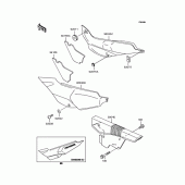 Схема вузла: Задні бічні обтічники & Захист ланцюга (KLE400-A2/A3) для Kawasaki KLE400
