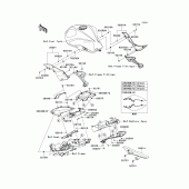 Схема узла: Задние боковые обтекатели & Защита цепи для Kawasaki ZR750 Z750R
