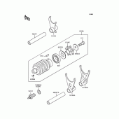 Схема узла: Копирный вал & Вилки для Kawasaki ZR400 ZRX