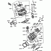 Схема вузла: Головка циліндра для Kawasaki VN750 VN750 Twin