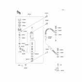 Схема вузла: Задній гальмівний циліндр для Kawasaki KX500
