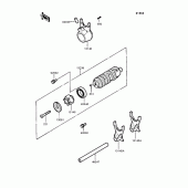 Схема узла: Копирный вал & Вилки для Kawasaki EX400 GPZ400S