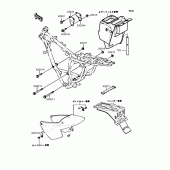 Схема вузла: Кріплення двигуна для Kawasaki KMX80 KSR-II