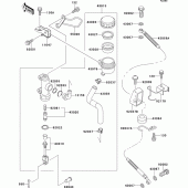Схема узла: Задний тормозной цилиндр для Kawasaki ZX1100 ZZ-R1100