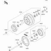 Схема вузла: Ступиця заднього колеса для Kawasaki VN800 Vulcan 800 Drifter
