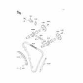 Схема вузла: Розподільний вал & Ланцюг ГРМ & Натягувач для Kawasaki EN500 Vulcan 500 LTD