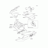 Схема вузла: Decals(yellow/black)(zx600-j2) для Kawasaki ZX600 Ninja ZX-6R