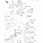 Схема вузла: Паливний бак(1/2) для Kawasaki VN800 Vulcan 800