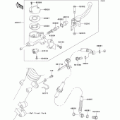 Схема вузла: Передній гальмівний циліндр Kawasaki EJ800 W800