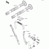 Схема вузла: Розподільний вал & Ланцюг ГРМ & Натягувач для Kawasaki ZX600 Ninja ZX-6R
