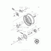 Схема узла: Заднее колесо & Приводная цепь для Kawasaki ZX1400 Ninja ZX-14R