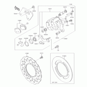 Схема вузла: Заднє гальмо для Kawasaki KX85 KX85-II
