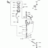 Схема вузла: Задній гальмівний циліндр для Kawasaki ZG1000 1000GTR