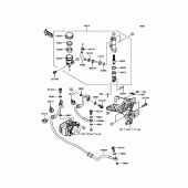 Схема вузла: Задній гальмівний циліндр Kawasaki ZR800 Z800 ABS