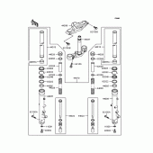 Схема узла: Вилка передней оси для Kawasaki ZX1100 GPZ1100