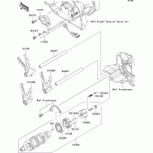 Схема узла: Gear change drum/shift fork(s) для Kawasaki VN2000 VN2000 Classic
