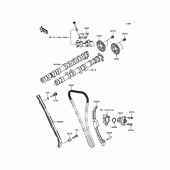 Схема вузла: Розподільний вал & Ланцюг ГРМ & Натягувач для Kawasaki ZX1000 Ninja ZX-10R