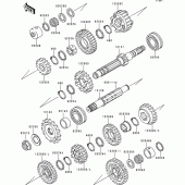 Схема вузла: Трансмісія для Kawasaki ZR1100 Zephyr 1100