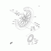 Схема узла: Ступица переднего колеса для Kawasaki KLX400 KLX400R