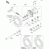 Схема узла: Ступица заднего колеса для Kawasaki KX250/ KX252 KX250F