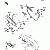 Схема узла: Задние боковые обтекатели & Защита цепи для Kawasaki EN500 Vulcan 500