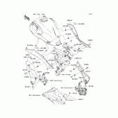 Схема вузла: Задні бічні обтічники & Захист ланцюга для Kawasaki KLE650 Versys 650