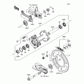Схема вузла: Задня зірка та хаб для Kawasaki KX85 KX85-II