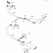 Схема вузла: Вихлопна система для Kawasaki EN500 Vulcan 500 LTD