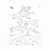 Схема вузла: Задні бічні обтічники & Захист ланцюга для Kawasaki ZX900 Ninja ZX-9R
