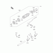 Схема вузла: Gear change drum/shift fork(s) для Kawasaki VN800 Vulcan 800