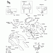 Схема вузла: Облицювальні елементи для Kawasaki ZX600 ZZ-R600