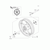Схема вузла: Ступиця переднього колеса для Kawasaki ZR1000 Z1000