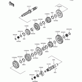 Схема вузла: Transmission(-vnt50ae077438) для Kawasaki VN1500 VN1500 Classic Tourer
